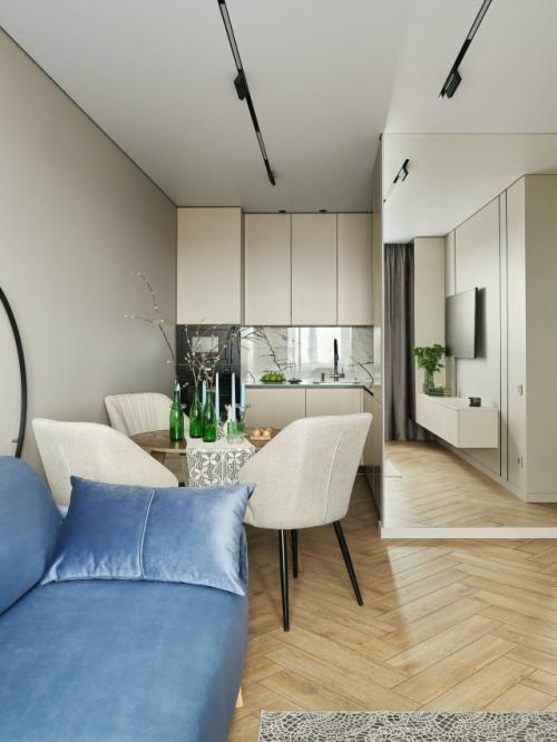 Интерьер 1-комнатной квартиры 39 м 2 в ЖК симпл в Тюмени. 01