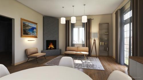 Сделала концепцию интерьера кухни - гостиной по техническому заданию заказчика. 04