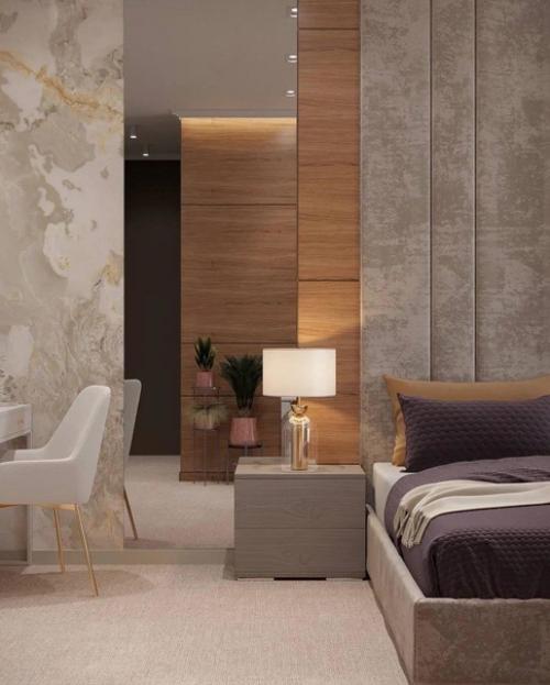 Мастер - спальня и ванная в проекте ЖК макаровский, 83 м 2. г. Екатеринбург. 02