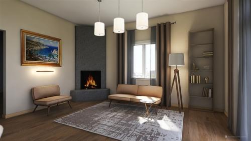 Сделала концепцию интерьера кухни - гостиной по техническому заданию заказчика. 01