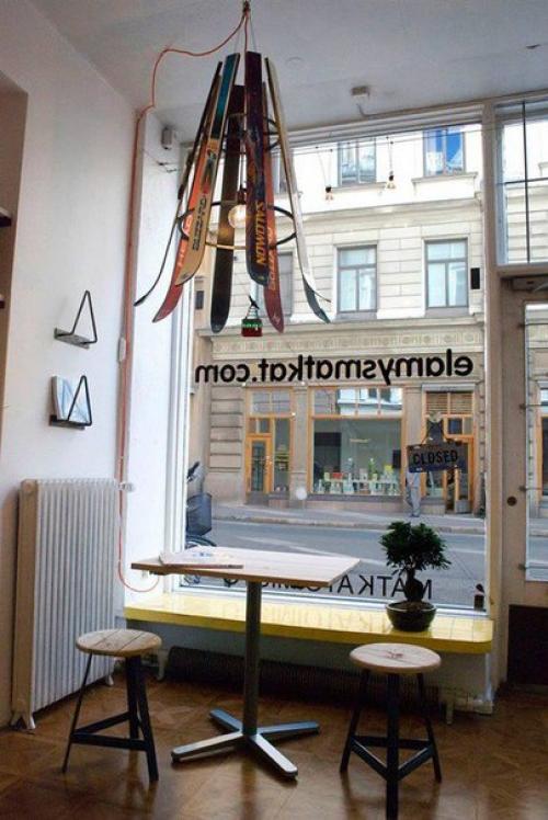 Декор на КОЛЕНКЕ.  Лыжи. 04