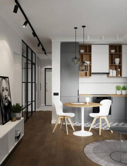 Черные акценты в скандинавском интерьере евро трешки 52 кв. 04