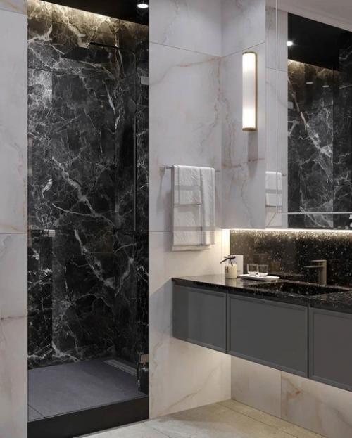 Мастер - спальня и ванная в проекте ЖК макаровский, 83 м 2. г. Екатеринбург. 08