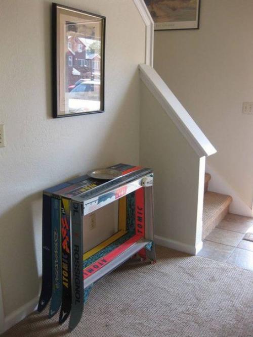 Декор на КОЛЕНКЕ.  Лыжи. 06