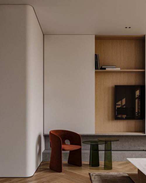 Кухни - гостиная в современном стиле. 05