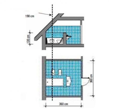 Как правильно спроектировать ванную комнату на мансарде? 09