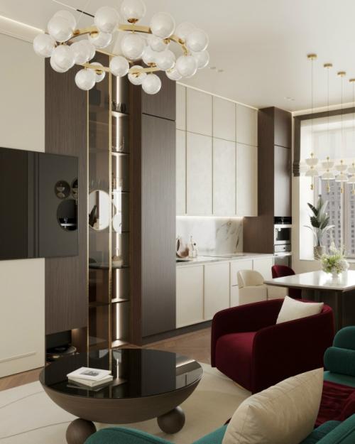 ЖК Театральный квартал (кухня - гостиная). 01 ЖК Театральный квартал (кухня - гостиная). 01