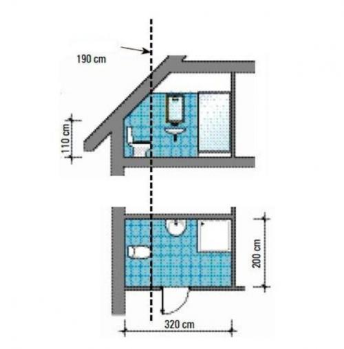 Как правильно спроектировать ванную комнату на мансарде? 07