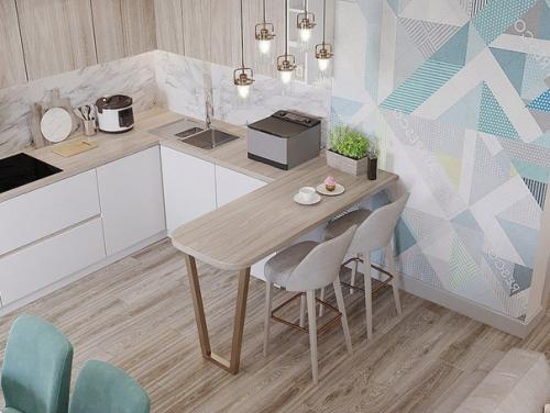 Пpocторная и cветлaя кyхня - гocтинaя в сoвременном cтиле. 04