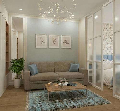 Интересный дизайн - проект однокомнатной квартиры площадью 35 кв. 03