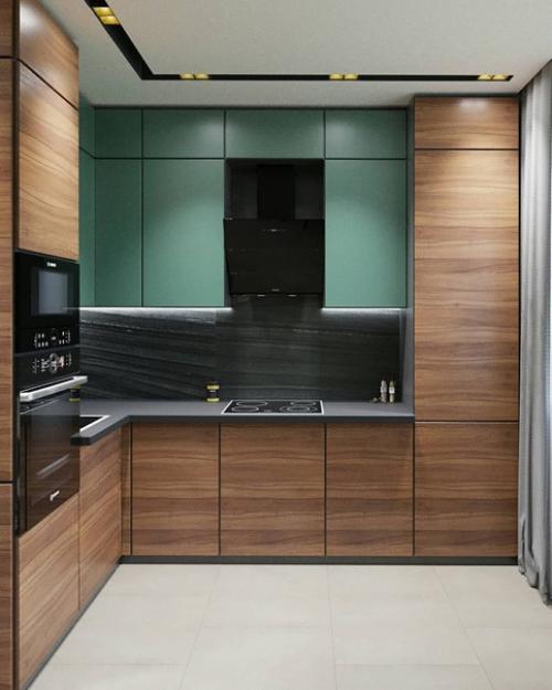 Интересное цветовое решение для кухни. 02