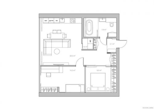 Лаконичный интерьер с умной планировкой. 08