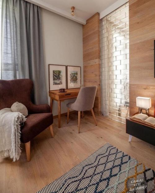 Кухня - гостиная в легком загородном стиле. 05