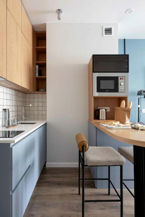 Интерьер квартиры - студии 29, 6 м 2 в ЖК AFI Tower в Москве. 06