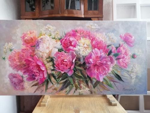 Написала большую интерьерную картину (50 х 100 см) писала под светлый интерьер. 01