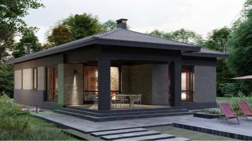 Эскизный проект одноэтажного коттеджа. 01