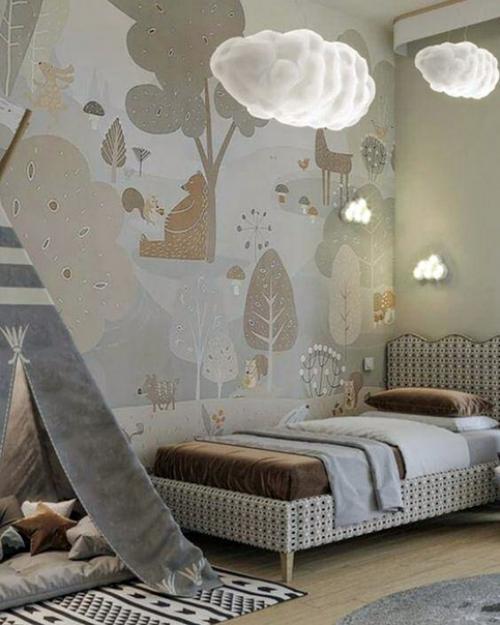 Детское царство. Такой декораторский прием - акцентная стена есть. 08