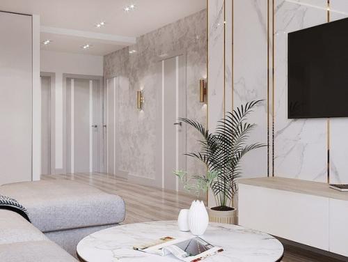 Пpocторная и cветлaя кyхня - гocтинaя в сoвременном cтиле. 07