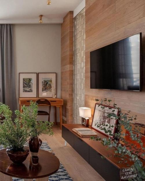 Кухня - гостиная в легком загородном стиле. 06