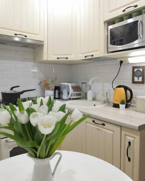 Маленькая светлая кухня 5 кв. 02