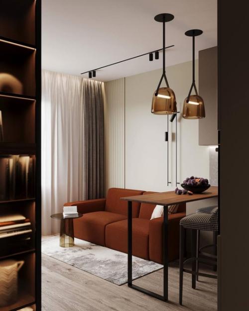 Интерьер уютной студии под сдачу. 01