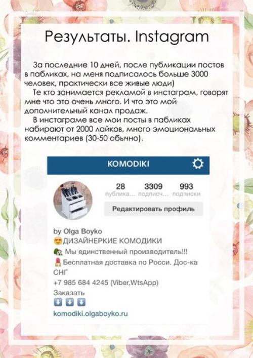 Заработала за 3 недели 127 000 рублей продавая комодики для косметики и дизайн интерьеров через Instagram. 06
