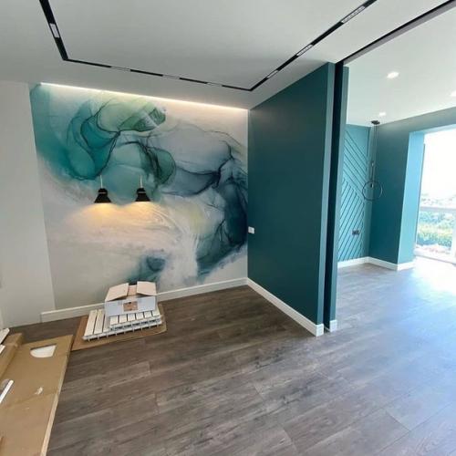 Необычный цвет в дизайне комнаты и кухни. 06