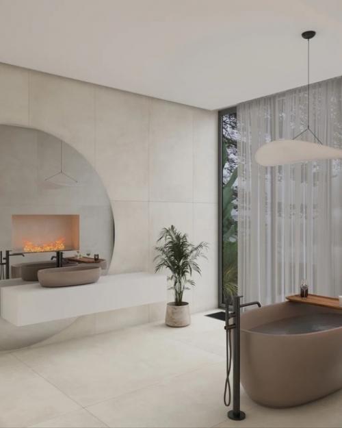 Визуализация ванной комнаты в стиле минимализм от @s. e. n. 0. r. i. t. a. 02