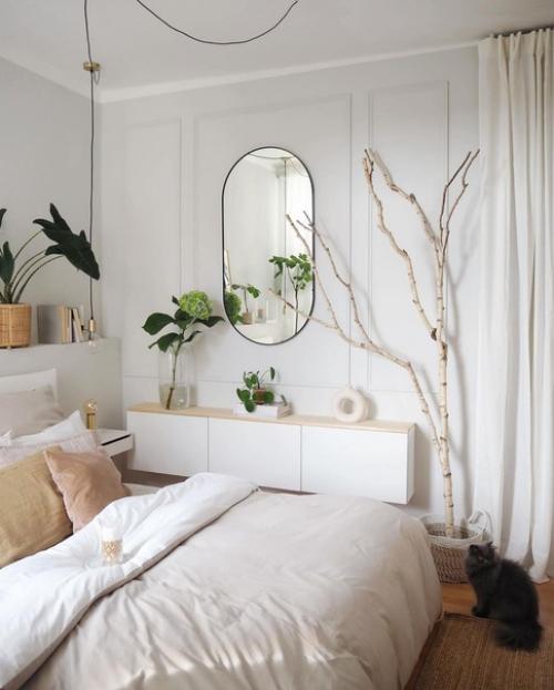 Декор и текстиль в скандинавской спальне. 01