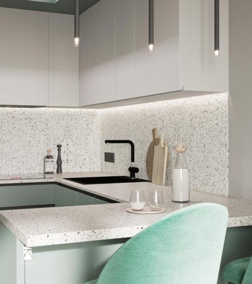 Стильный проект кухни - гостиной. 01