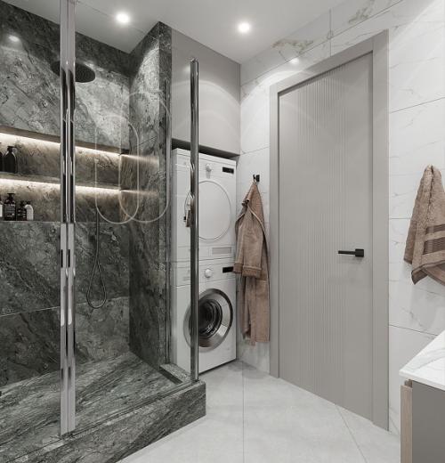 Душевая комната в 2 х комнатной квартире в жксамолет. 02