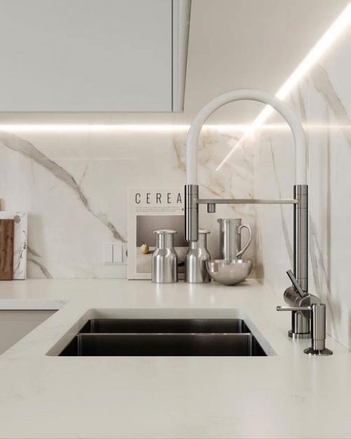 Компактная кухня с островом и столовой зоной. 09