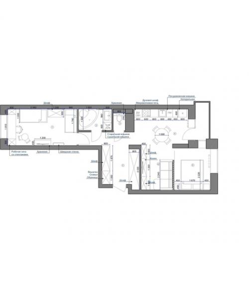 Перепланировка двушки в трешку. 09