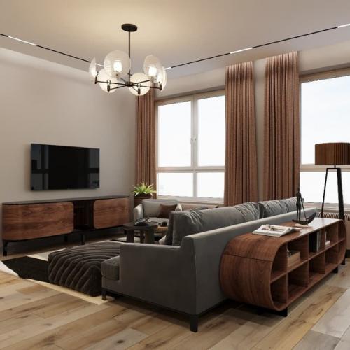 Kyхонный гарнитур как украшение гостиной. 02