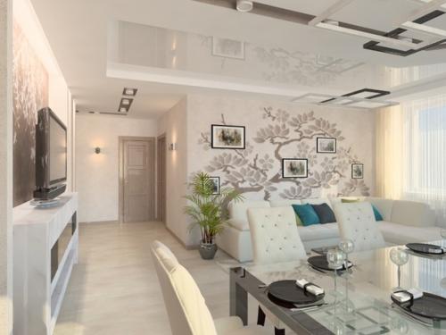 Дизайн - проект Гостиная с Обеденной Зоной + Коридор. 01