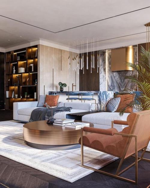 Интереснейший проект кухни - гостиной. 07