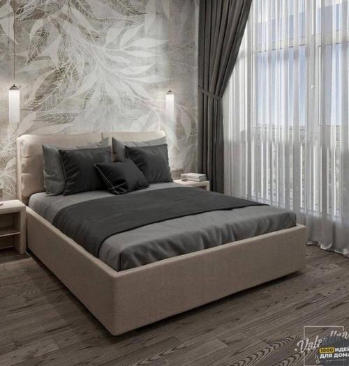 Интерьер спальни. В спокойной цветовой гамме. 04