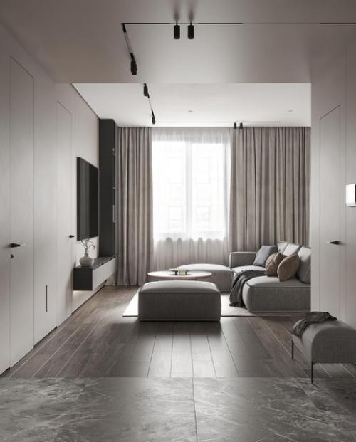 Кухня - гостиная.  Уютный минимализм. 06