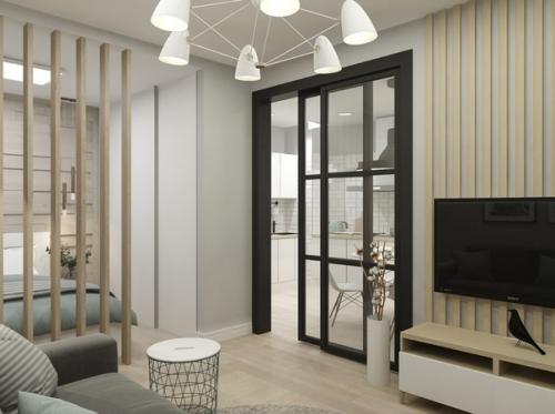 Интерьер однокомнатной квартиры площадью 45 кв. 01