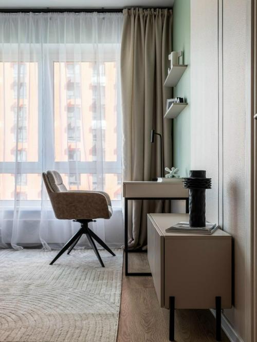 Интерьер 1-комнатной квартиры 32 м 2 в ЖК волжский парк в Москве. 06