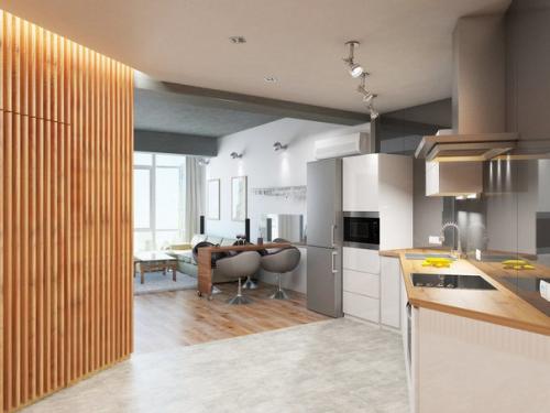 Как рационально зонировать двушку: проект квартиры 70 кв. 02