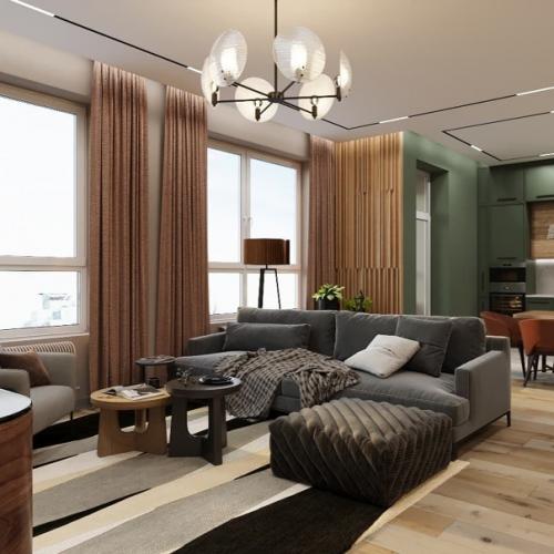 Kyхонный гарнитур как украшение гостиной. 03