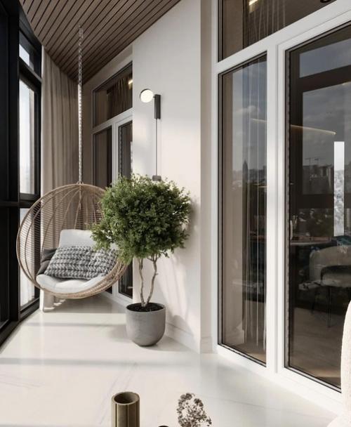 В этой небольшой гостиной важно было создать стильный интерьер с минимумом мебели и аксессуаров. 09