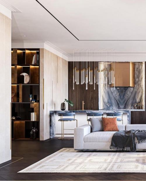 Интереснейший проект кухни - гостиной. 06