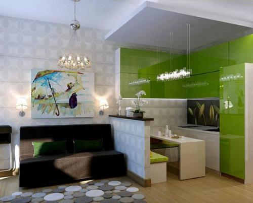 Восхитительные примеры правильного оформления кухни, совмещенной с гостиной. 05