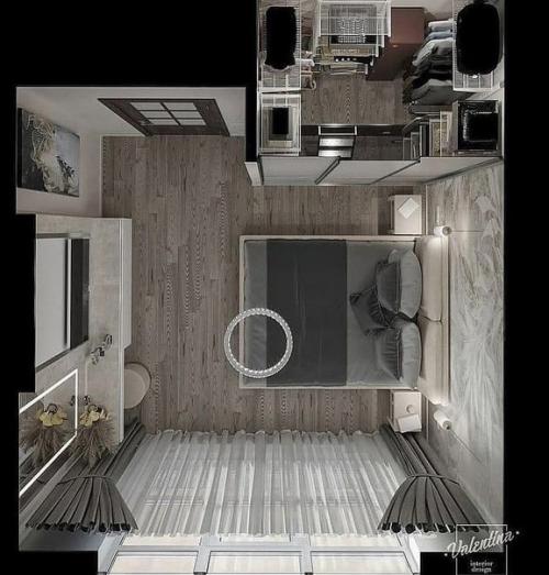 Продуманный дизайн спальни. 04