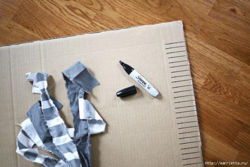 Тканый коврик из лоскутков своими руками. 04