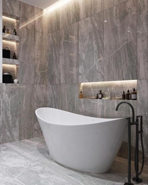 Санузел в сером цвете. 02