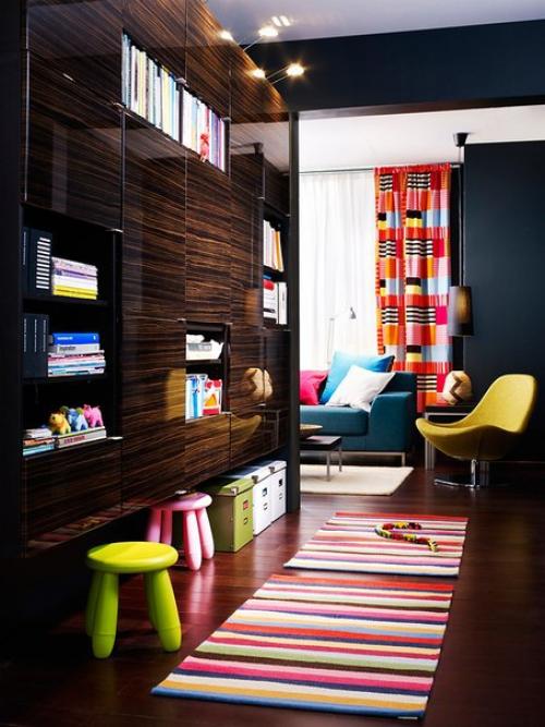 Орнамент в гостиной.   Этнические узоры, цветочный принт, полоска и клетка в современном интерьере - это как приправа. 07