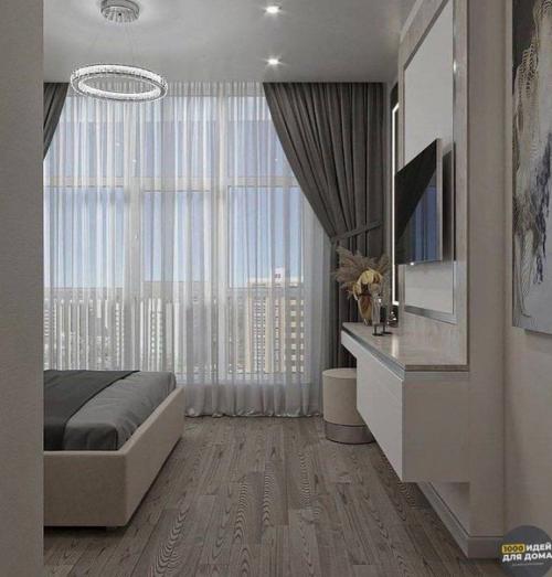 Интерьер спальни. В спокойной цветовой гамме. 02